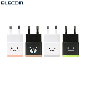 Elecom/엘레컴/충전기/ek-ducbr/브라운(케이블미포함)/2포트 2A 고속충전기